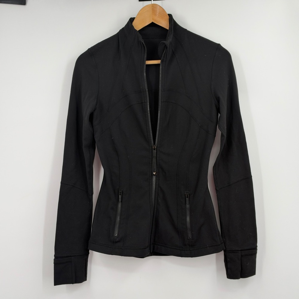 Lululemon Define Jacket Black Luon Full Zip Size 4 Activewear Track Jacket